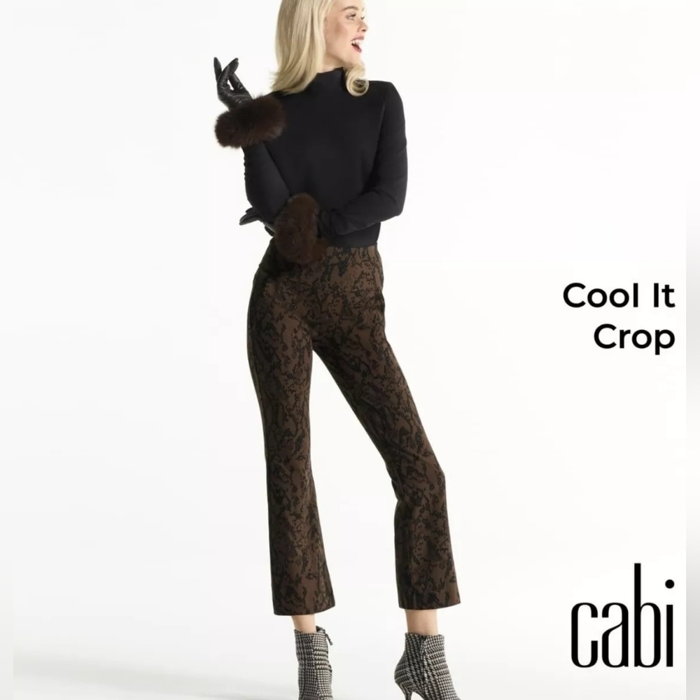 🌻CABI Cool It Crop Pants Snakeskin Animal Print #4316, Size M